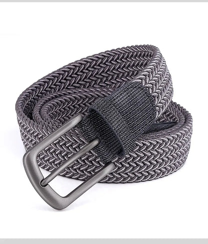 Ceinture en toile tissée pour hommes, tout élastique, extensible, pour garçons, jeunes pantalons polyvalents, Jeans, ceinture à la mode boutonnée