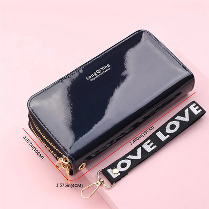 Portefeuille Long en cuir PU souple pour femmes, Double fermeture éclair, pochette pour pièces de monnaie, grande capacité, porte-carte de visite, nouvel arrivage