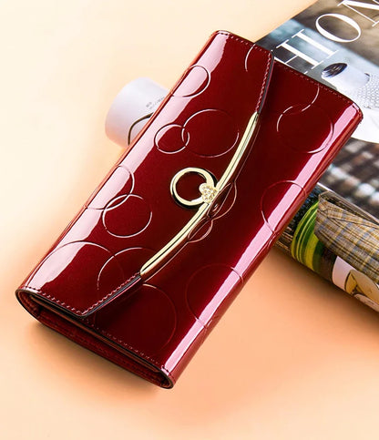 Portefeuilles en cuir véritable 	 Sacs à main de luxe pour femmes, porte-carte RFID, Long sac à main de bonne qualité, cadeau pour dames