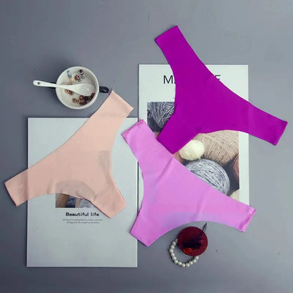 Ice InjUnderwear-Culottes sans couture pour femmes, slips taille basse, taille en V, entrejambe en coton respirant, sous-vêtements de sport à séchage rapide, 3 pièces