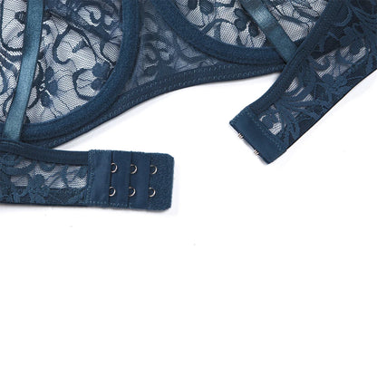 Sous-vêtements pour femmes dentelle soutiens-gorge à armatures BH évider broderie élégant décontracté Sexy Lingerie hauts grande taille brassière