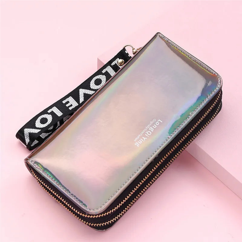 Portefeuille Long en cuir PU souple pour femmes, Double fermeture éclair, pochette pour pièces de monnaie, grande capacité, porte-carte de visite, nouvel arrivage