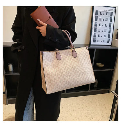 Sacs pour femmes de grande capacité en Europe et aux états-unis, sac à bandoulière rétro lettres classiques, sacs à main de banlieue en PU pour femmes