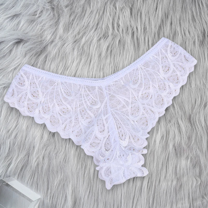 Sous-vêtements en dentelle pour femmes, culotte Sexy, couleur unie, culotte transparente, intimes, taille basse, Lingerie pour femmes,sous vetements femmes romantique
