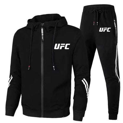 UFC – combinaison de sport de loisirs pour hommes et femmes, veste pantalon à la mode, ensemble de chapeaux de moto d'extérieur imprimés, nouvelle collection 2025
