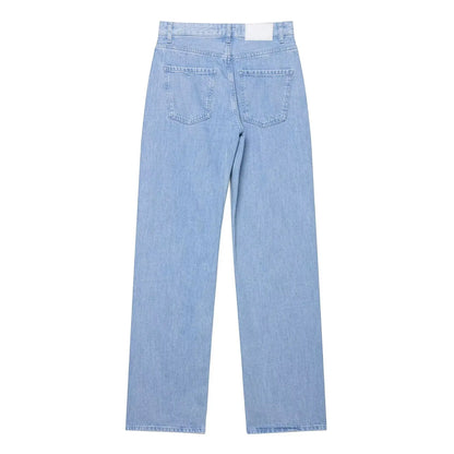 HH – costume en Denim Vintage pour femme, manteau à revers à manches longues et simple boutonnage + jean taille haute à jambes larges, ensemble de mode de rue, automne 2024