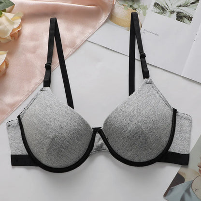 Sous-vêtements Sexy pour femmes avec jantes en acier, bretelles Push Up rassemblées, soutien-gorge réglable, Lingerie tricotée confortable au quotidien