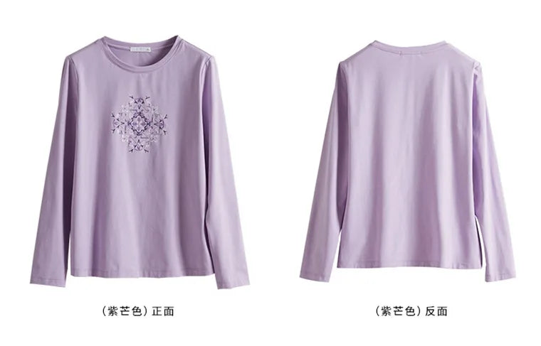 T-shirt à manches longues pour femmes, haut fin et ample, à la mode, intérieur et extérieur, printemps et automne, 2025