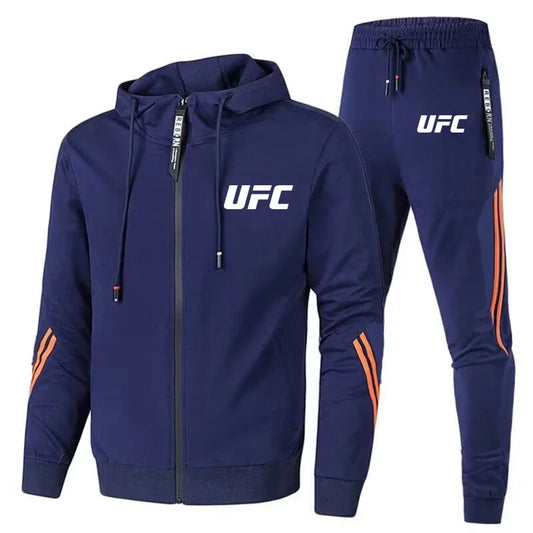 UFC – combinaison de sport de loisirs pour hommes et femmes, veste pantalon à la mode, ensemble de chapeaux de moto d'extérieur imprimés, nouvelle collection 2025