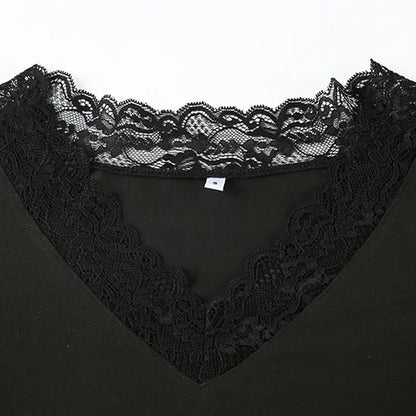 T-shirt femme nouveau Streetwear printemps mode décontracté mince T-shirt élégant femme Sexy noir dame polyvalent tricoté t-shirts vêtements