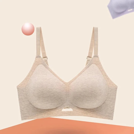 Sous-vêtements sans couture pour femmes, soutien fin et doux, froncés, seins latéraux, soutien-gorge Anti-affaissement, confortable et respirant