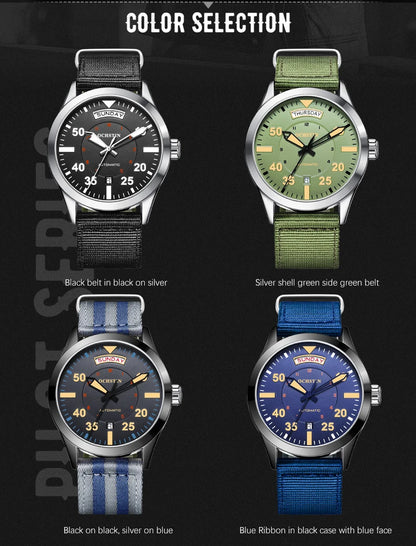 OCHSTIN hommes mode luxe mécanique automatique Date semaine montre couverture arrière transparente Design créatif avec cadran calendrier vert