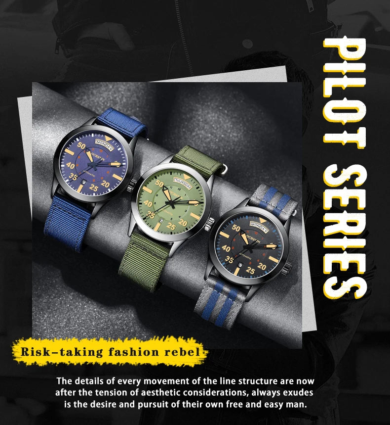 OCHSTIN hommes mode luxe mécanique automatique Date semaine montre couverture arrière transparente Design créatif avec cadran calendrier vert