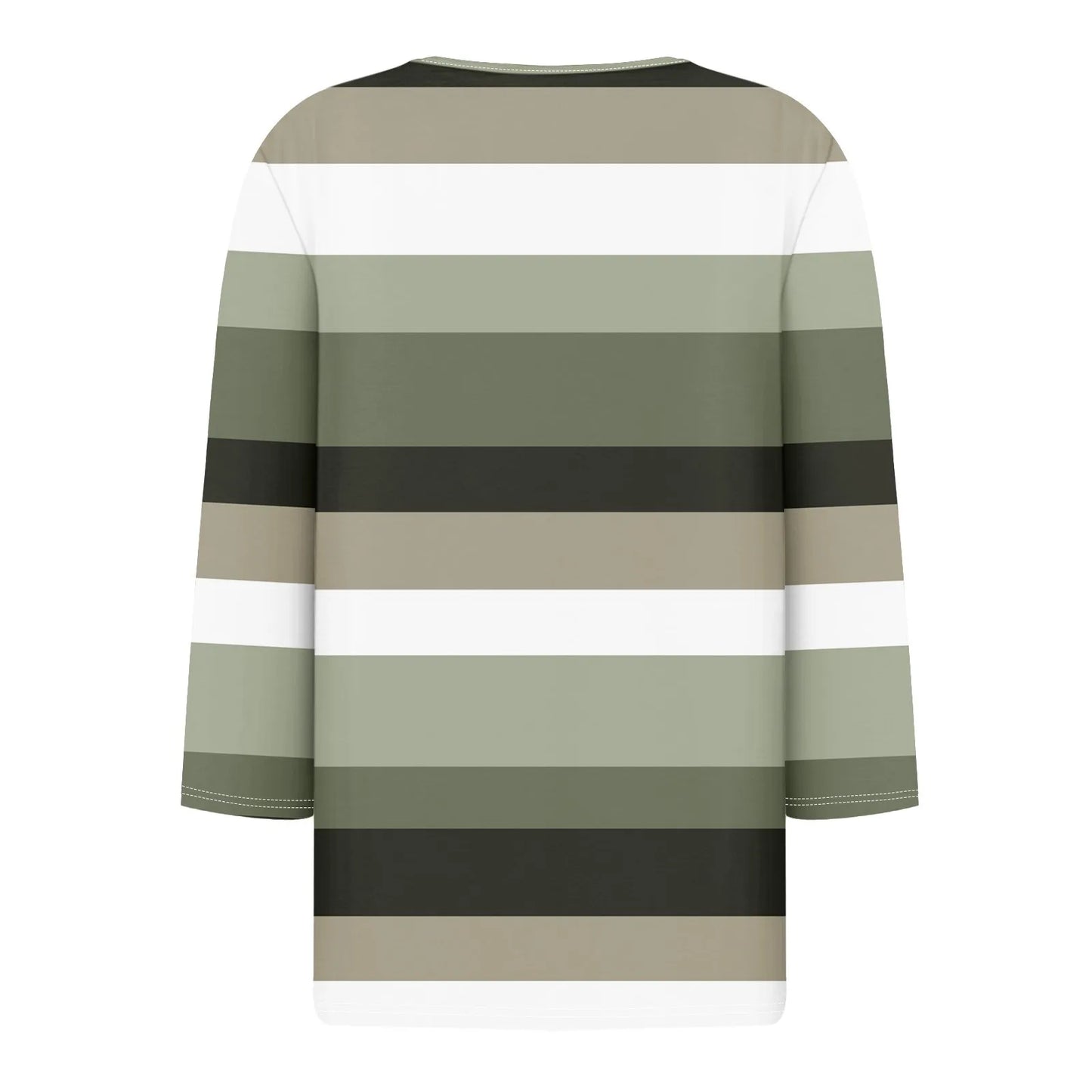 Pull décontracté à col en V pour femmes, manches 3/4, imprimé, été, délicat, 03/chemises, chemisiers