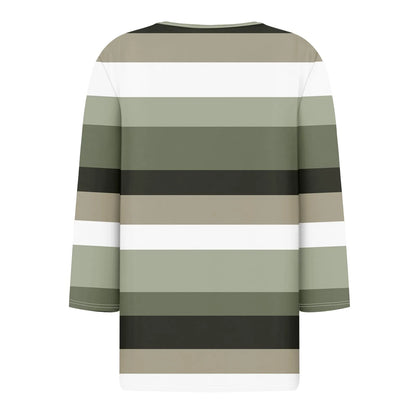 Pull décontracté à col en V pour femmes, manches 3/4, imprimé, été, délicat, 03/chemises, chemisiers