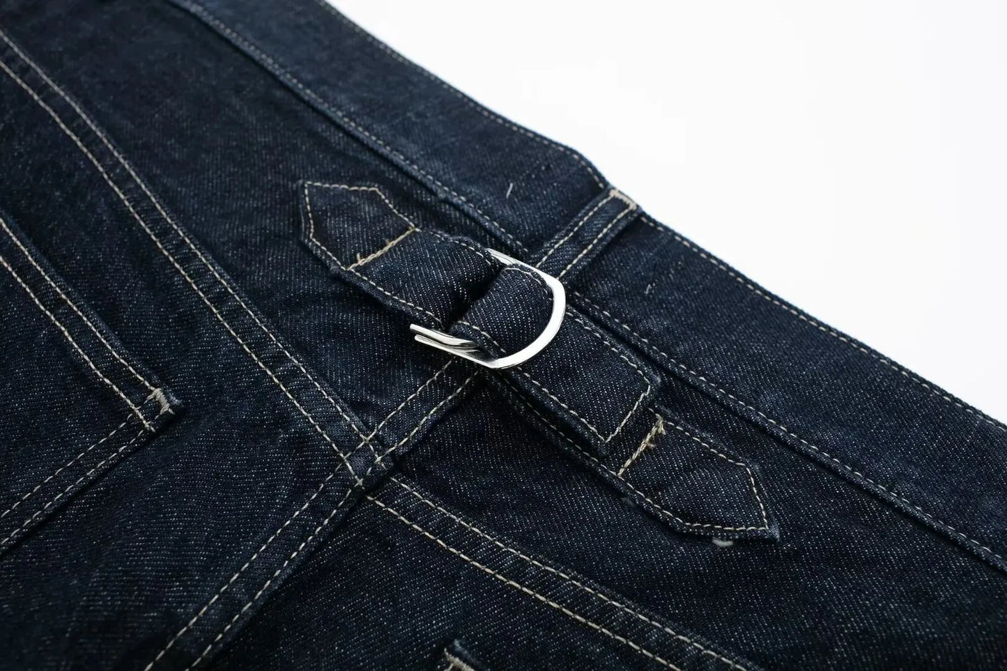 HH – costume en Denim Vintage pour femme, manteau à revers à manches longues et simple boutonnage + jean taille haute à jambes larges, ensemble de mode de rue, automne 2024