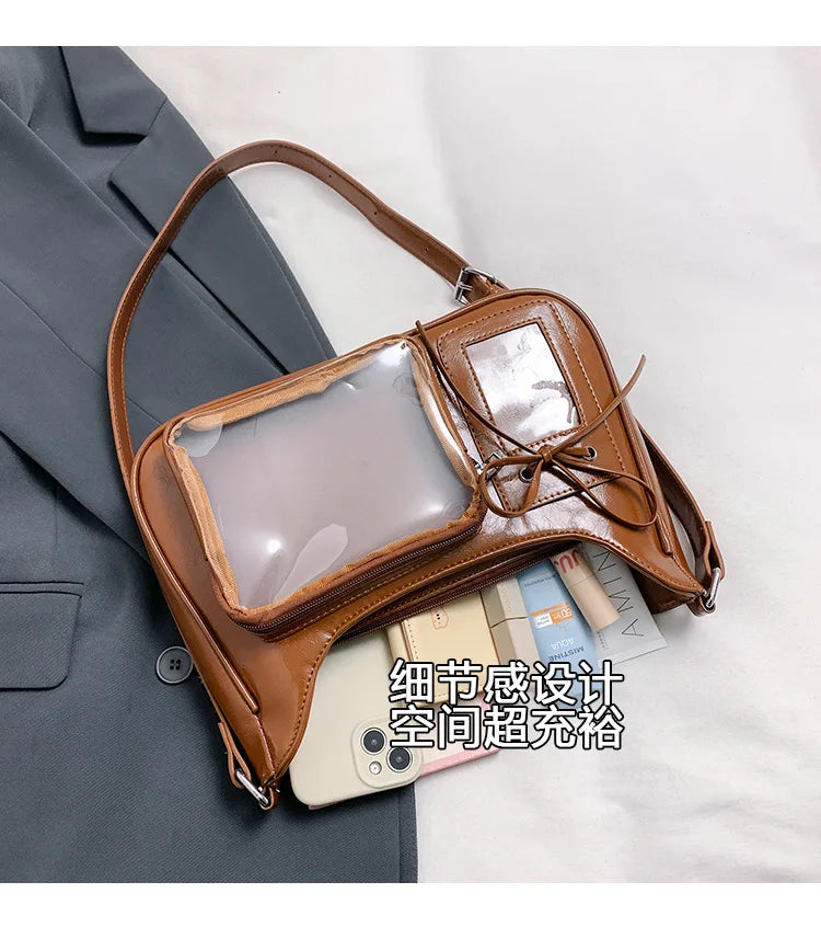 Sac à bandoulière transparent pour femme, sac à main preppy pour femme, sac à bandoulière scolaire, sac à main pour femme, designer japonais, Y2K, lancé Harajuku, coréen, Ita