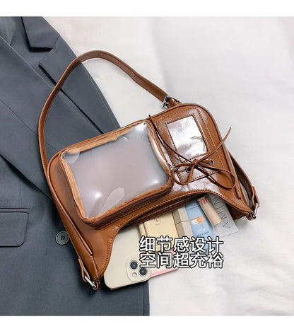 Sac à bandoulière transparent pour femme, sac à main preppy pour femme, sac à bandoulière scolaire, sac à main pour femme, designer japonais, Y2K, lancé Harajuku, coréen, Ita