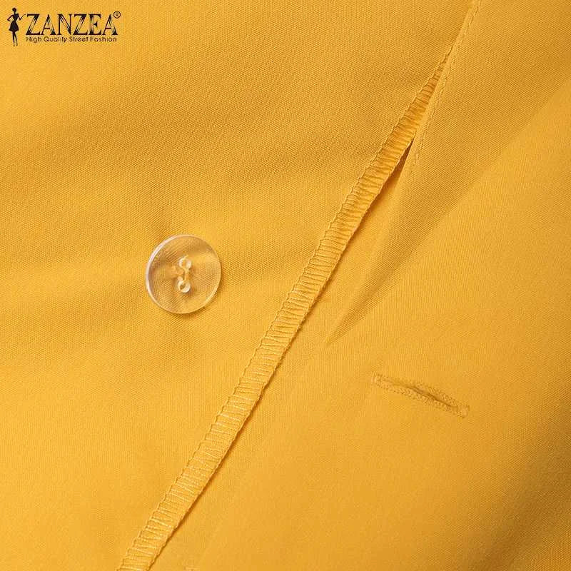 ZANZEA femmes mode 2 pièces Blazer costumes cranté revers à manches longues Blazer pantalon ensembles élégant bureau dame solide 2 pièces tenues