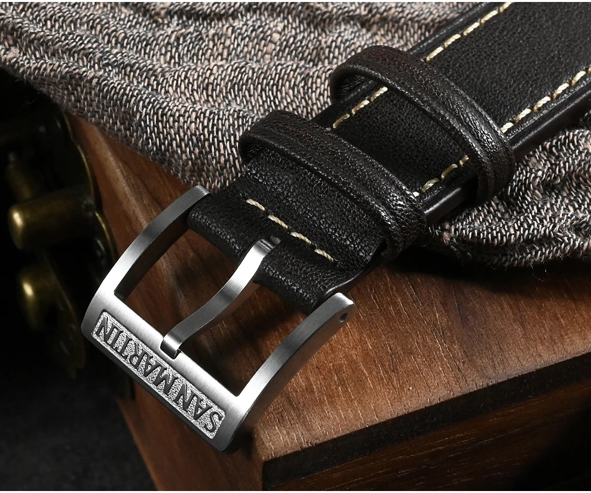 San Martin – montre pilote pour hommes, 37mm, Miyota 8215, mode Simple, militaire, automatique, mécanique, étanche à 100m, BGW-9