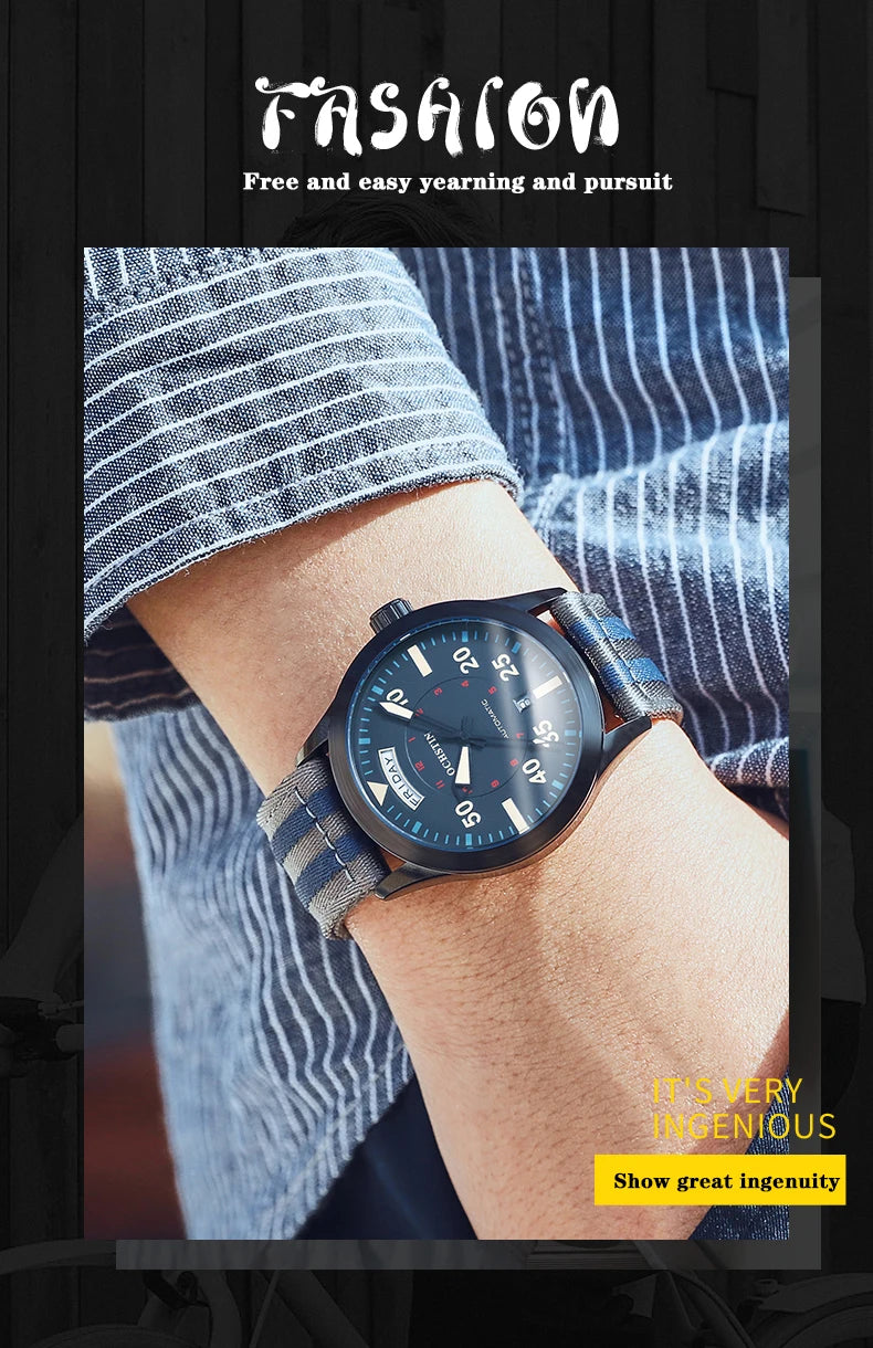 OCHSTIN hommes mode luxe mécanique automatique Date semaine montre couverture arrière transparente Design créatif avec cadran calendrier vert