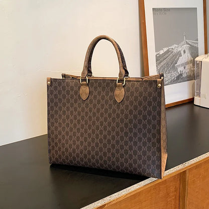 Sacs pour femmes de grande capacité en Europe et aux états-unis, sac à bandoulière rétro lettres classiques, sacs à main de banlieue en PU pour femmes