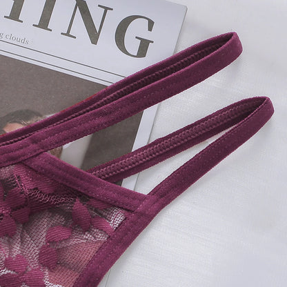 Sous-vêtement sexy et amusant en dentelle creuse pour femmes, facile à laver et à sécher, sous-vêtement anti-favorable sans difficultés, C830