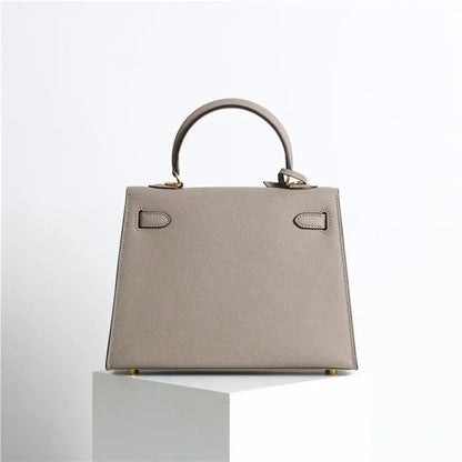 Sac à main en cuir véritable 2025, nouveau Style polyvalent, tendance, Texture haut de gamme, sac à bandoulière, sac Kelly de deuxième génération