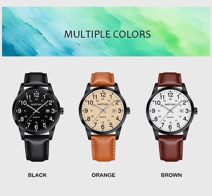 MAOYUAN 2025 nouveau haut montre pour hommes calendrier sport loisirs mode Style marron noir cuir étanche montre à Quartz