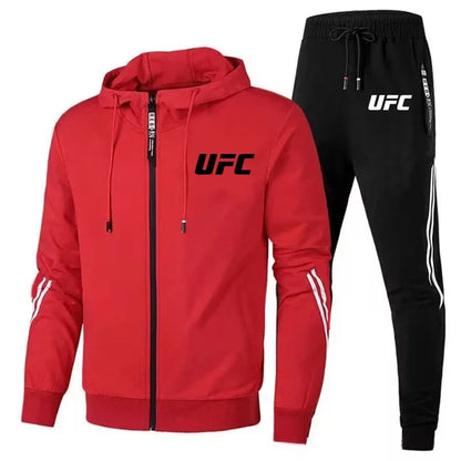 UFC – combinaison de sport de loisirs pour hommes et femmes, veste pantalon à la mode, ensemble de chapeaux de moto d'extérieur imprimés, nouvelle collection 2025