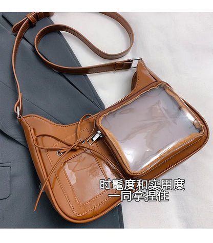 Sac à bandoulière transparent pour femme, sac à main preppy pour femme, sac à bandoulière scolaire, sac à main pour femme, designer japonais, Y2K, lancé Harajuku, coréen, Ita