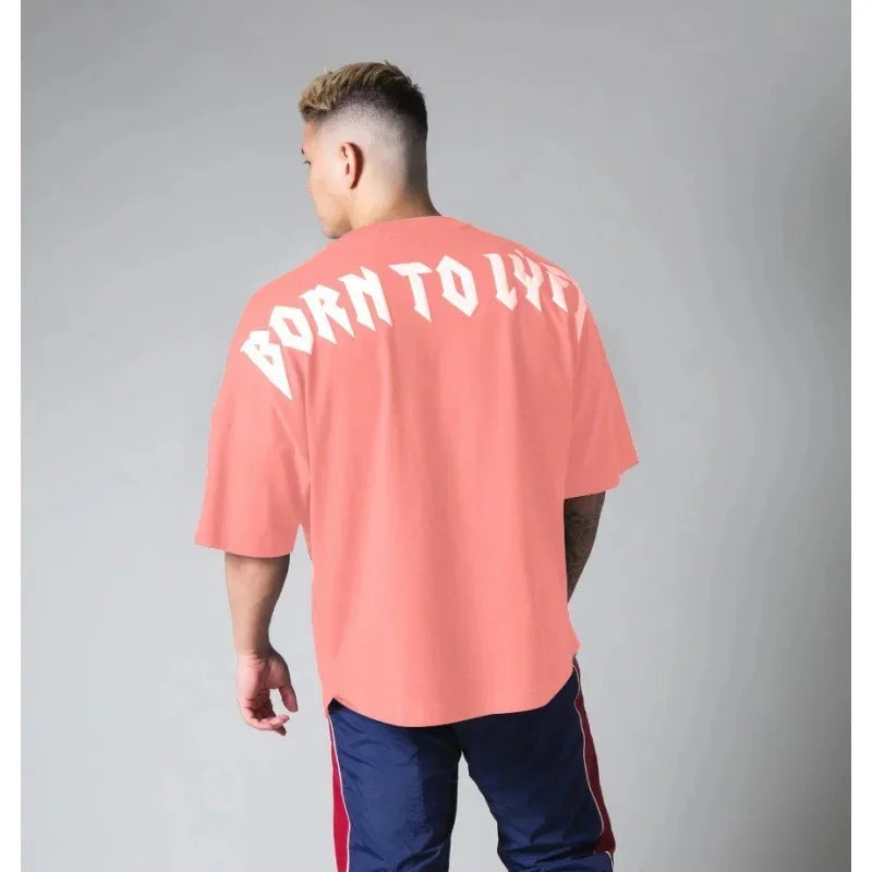 Coupe ample hommes été automne sport T-Shirt Fitness basket-ball à manches courtes élastique haut décontracté en Style coréen grande taille