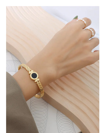 Femme Bijoux plaqué or 18 carats acier chirurgical retour à Rome amour lettre Bracelet chiffre romain Bracelet