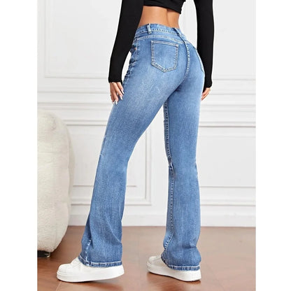 Femmes Stretch Denim jean mince pantalon droit dames décontracté pantalons de mujer pantalon femme