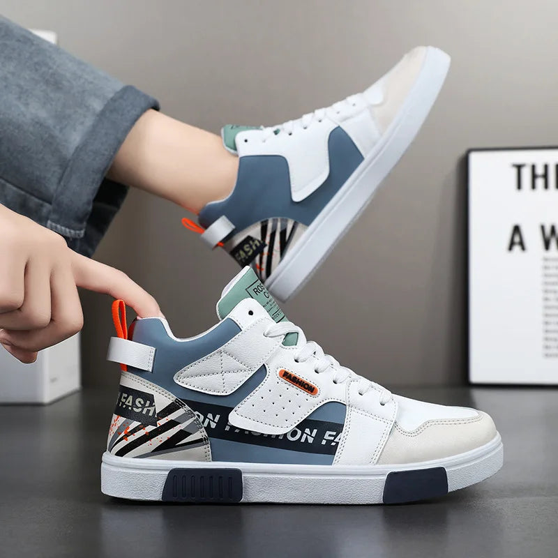 Chaussures de skate pour hommes 46 baskets montantes décontractées chaussures de rue respirantes chaussures plates noires chaussures de marche Chaussure Homme