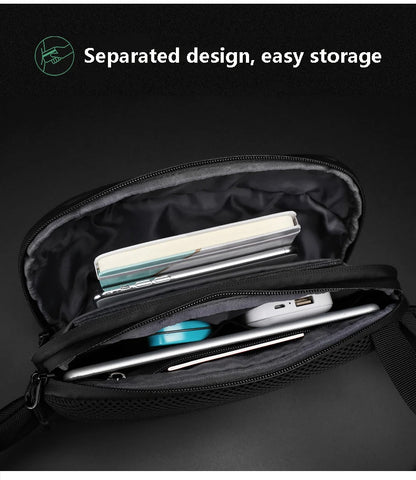 Sac à Bandoulière Multifonction Extensible et Étanche pour Homme, Sacoche de Poitrine, Voyage