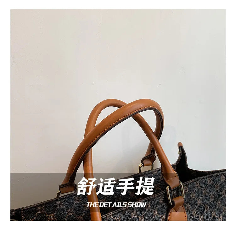 Sacs pour femmes de grande capacité en Europe et aux états-unis, sac à bandoulière rétro lettres classiques, sacs à main de banlieue en PU pour femmes