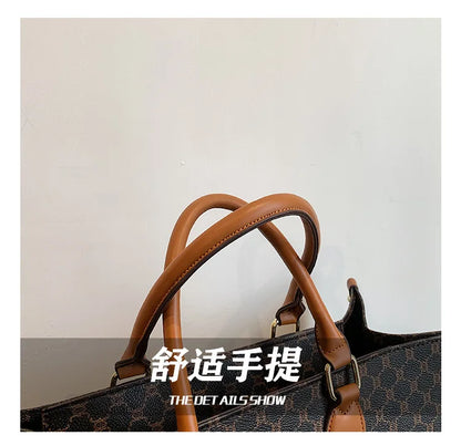 Sacs pour femmes de grande capacité en Europe et aux états-unis, sac à bandoulière rétro lettres classiques, sacs à main de banlieue en PU pour femmes