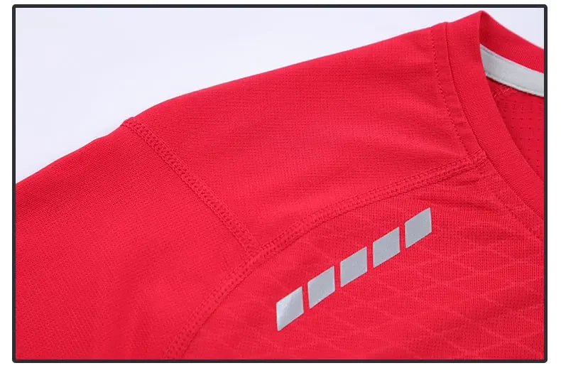 Hommes mince glace soie hauts course à manches courtes sport T-shirt gymnase Fitness entraînement musculaire sweat sec ajustement serré survêtements