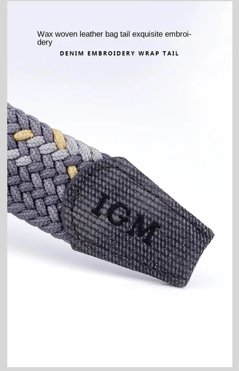 Ceinture en toile tissée pour hommes, tout élastique, extensible, pour garçons, jeunes pantalons polyvalents, Jeans, ceinture à la mode boutonnée