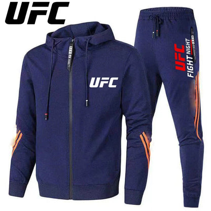 UFC – combinaison de sport de loisirs pour hommes et femmes, veste pantalon à la mode, ensemble de chapeaux de moto d'extérieur imprimés, nouvelle collection 2025