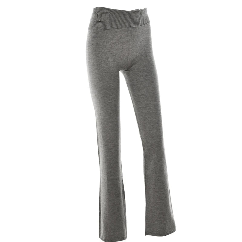 Tenue 2 pièces en tricot côtelé pour femmes, manches longues, fermeture éclair, coupe cintrée, haut court à capuche, pantalon Long élastique, ensemble survêtements Y2K