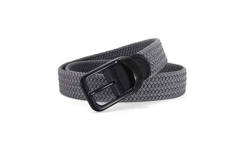 Ceinture tissée élastique en toile extensible pour hommes et femmes, sans trous, sans poinçon, pour pantalons d'étudiant polyvalents de Style coréen