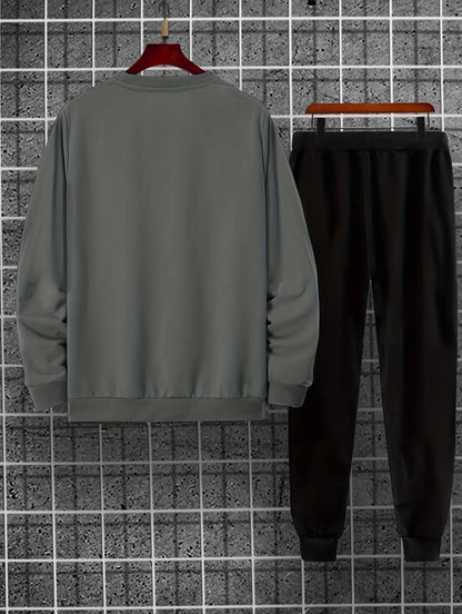 Ensemble sweat-shirt et pantalon de sport pour hommes, décontracté et chaud, imprimé JORDAN 23, ample et épais, en velours, col rond, automne et hiver