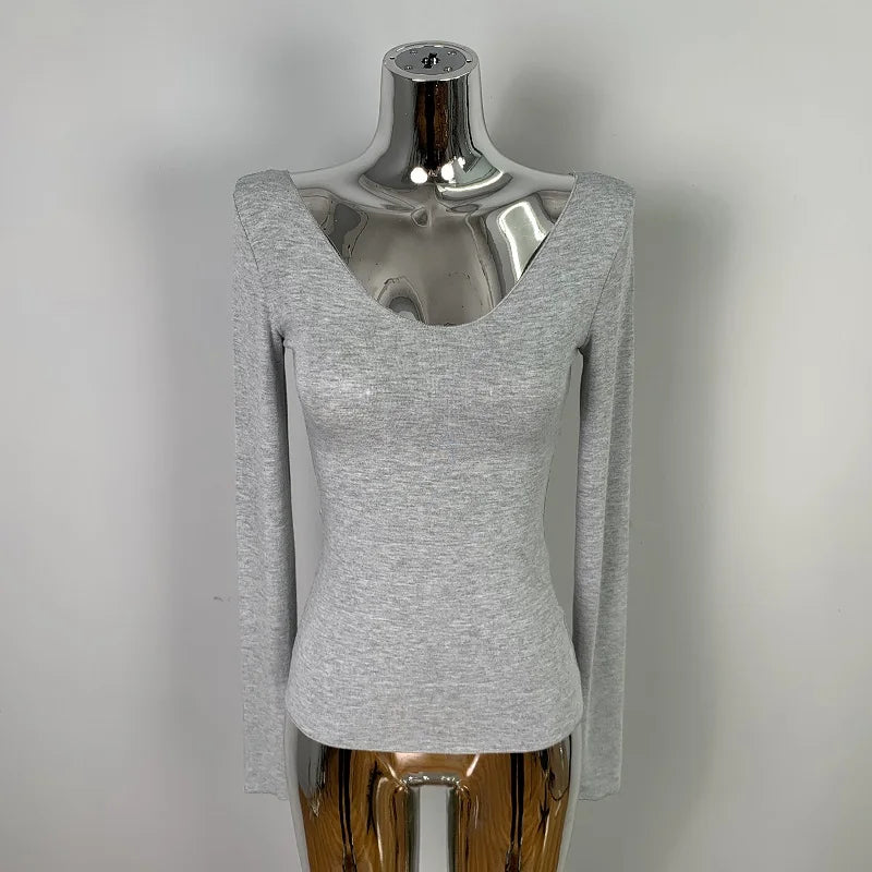 T-Shirt femmes basique décontracté 2025 été T-Shirt col rond Femme vêtements Sexy poitrine basse voir à travers doux mince hauts T-Shirt Femme