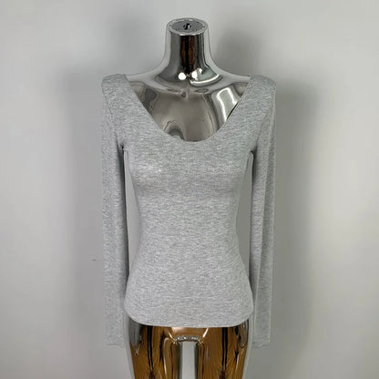 T-Shirt femmes basique décontracté 2025 été T-Shirt col rond Femme vêtements Sexy poitrine basse voir à travers doux mince hauts T-Shirt Femme