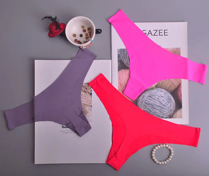 Ice InjUnderwear-Culottes sans couture pour femmes, slips taille basse, taille en V, entrejambe en coton respirant, sous-vêtements de sport à séchage rapide, 3 pièces