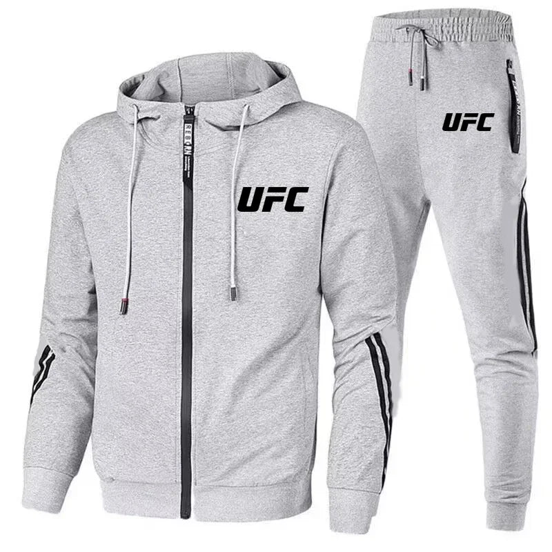 UFC – combinaison de sport de loisirs pour hommes et femmes, veste pantalon à la mode, ensemble de chapeaux de moto d'extérieur imprimés, nouvelle collection 2025