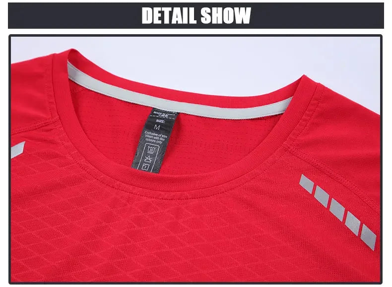 Hommes mince glace soie hauts course à manches courtes sport T-shirt gymnase Fitness entraînement musculaire sweat sec ajustement serré survêtements