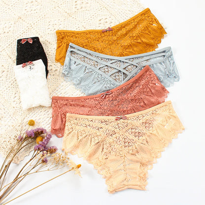 Culotte Sexy pour femmes sous-vêtements taille basse slip en dentelle transparente respirant doux Lingerie femme caleçon Sexy femme culotte